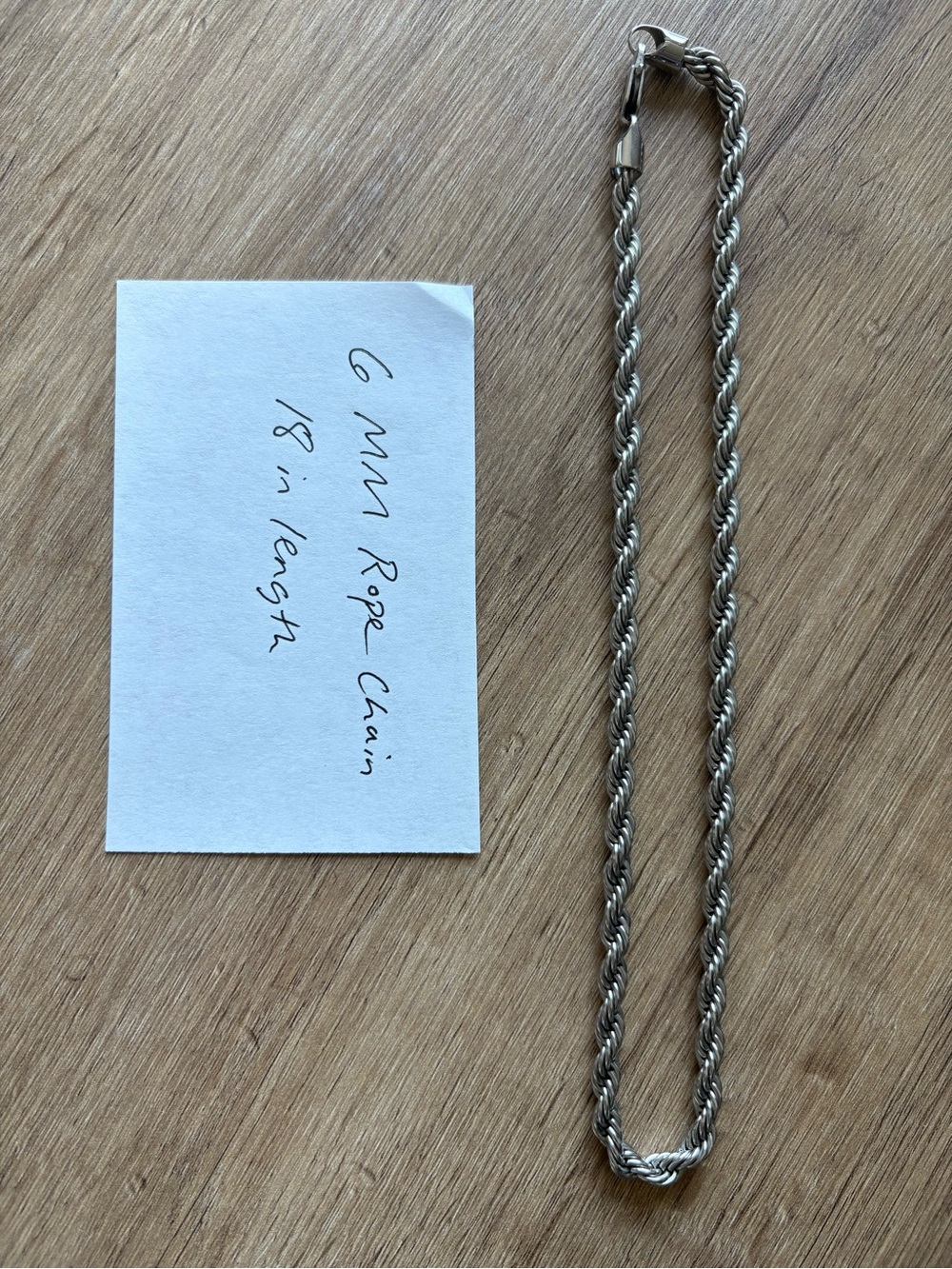 6mm rope chain 18 inch